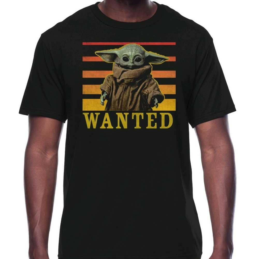 New Mens Small Baby Yoda Wanted T-Shirt